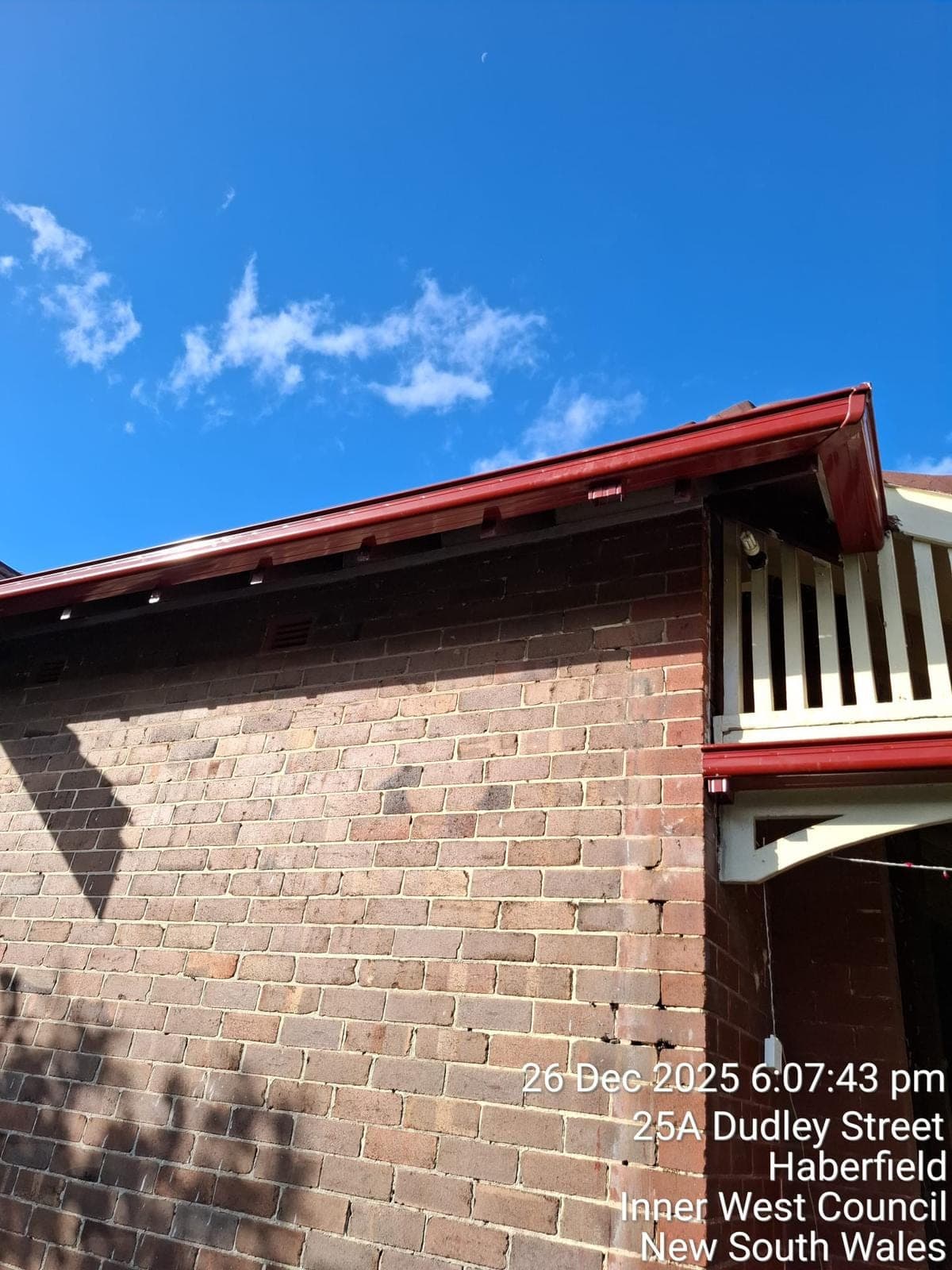 New Colorbond gutters on brick terrace house Haberfield Inner West Sydney